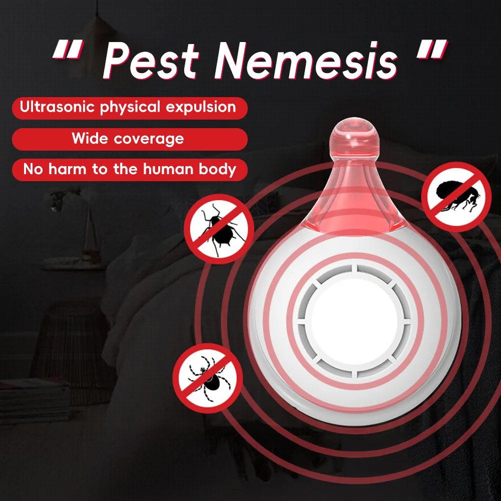 Ultrasonic Repeller Tick & Flea Pest Control Insect Repellent Pest Lice Emits High Frequencies and Protects Your Outdoor Protect