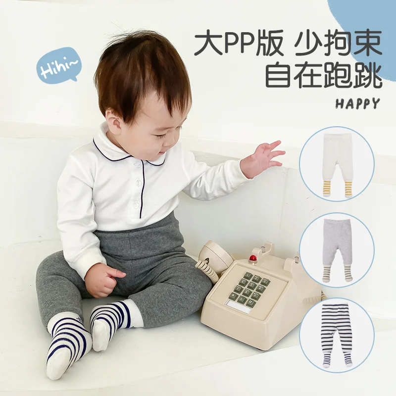 Baby footed pants leggings long trousers 0-6-12months kid lycry cotton sleepwear trousers pyjamas pants