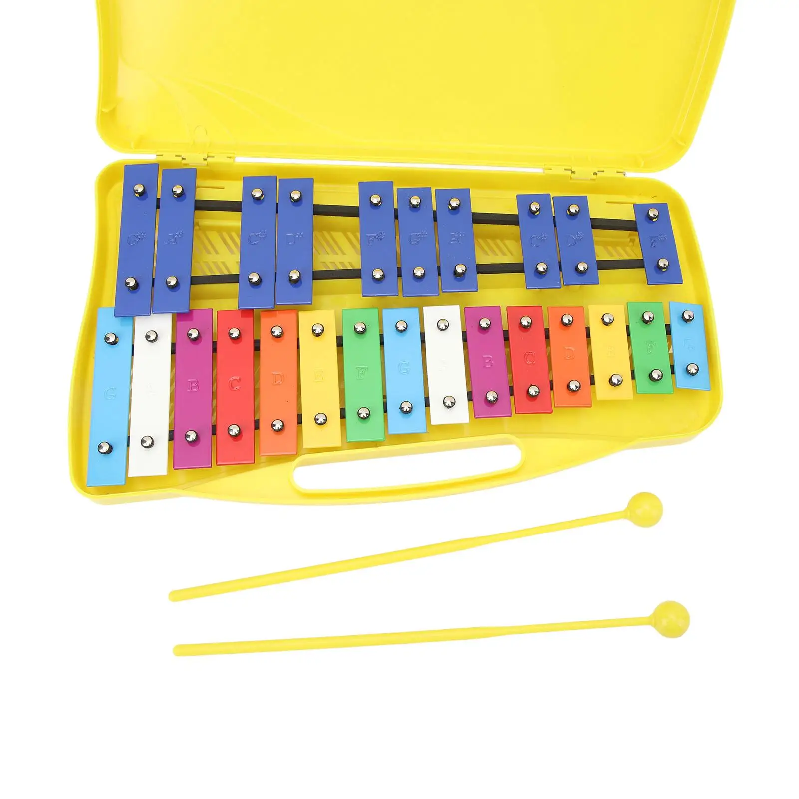 25 Note Professional Xylophone with Metal Keys and Yellow Box for Toddlers