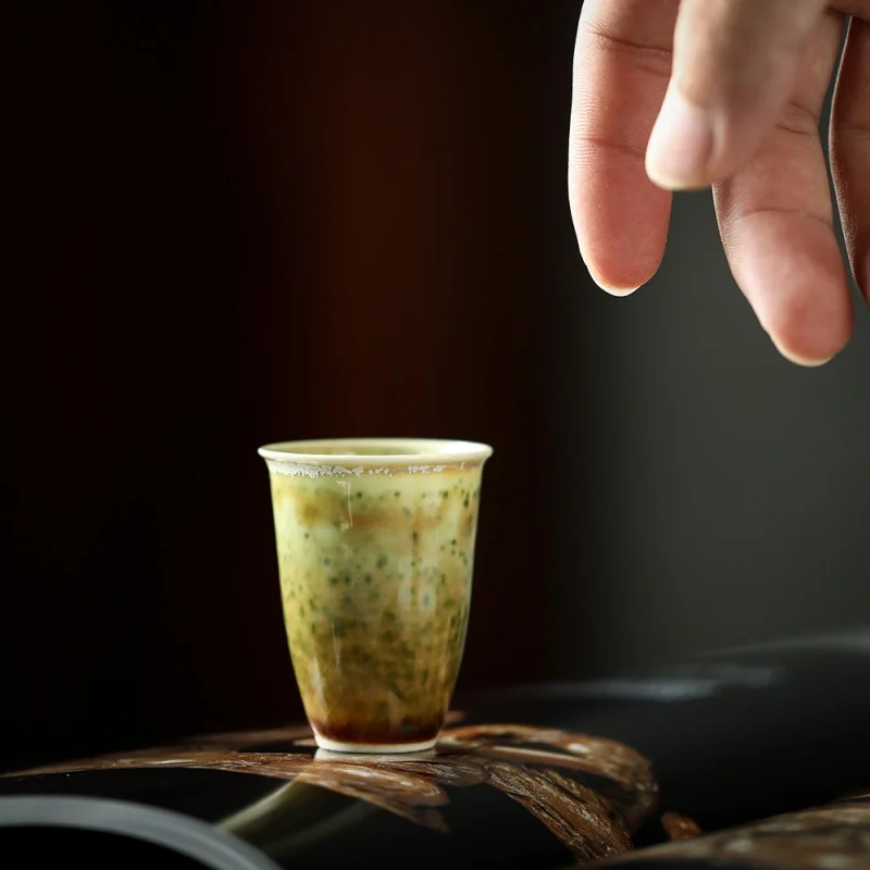 

★Mr. Qing Свежий Цвет Глазурь маленький размер кока-колы чашка Цзиндэчжэнь чистая Керамика ручной работы чайная чашка Личная мастер чашка