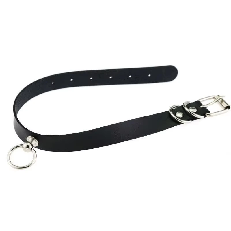 Chainsaw Man Inspired Reze Punk Leather Choker with Pull Ring Chain