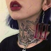 Waterproof Temporary Tattoo Sticker Flowers Big Pray Hands Cross Honely Lovely Letters Neck Flash Tatto Fake Tatoo for Women Men 2
