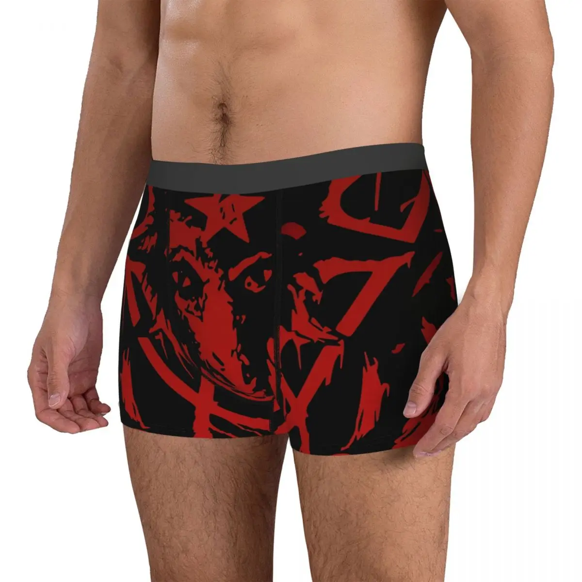 Satanic Phillip Goat Satan Symbo Lucifer Devil Men Boxer Briefs Baphomet Highly Breathable Underpants Print Shorts Gift Idea 3