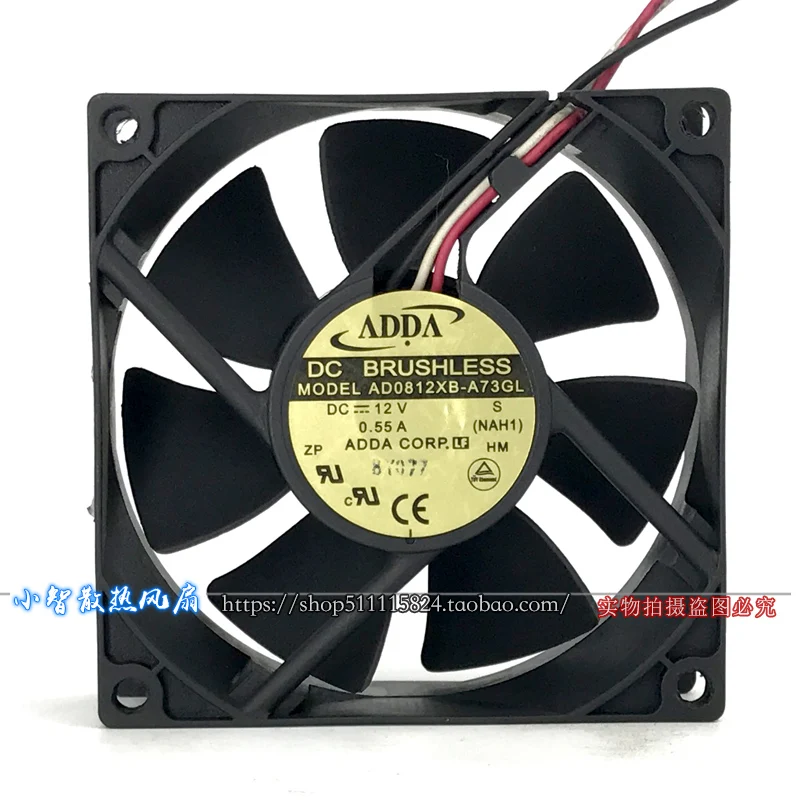 Ventilador de Refrigeração Original para Adda Alto Volume de ar Fonte de Alimentação 8cm 8025 12v 0.55a 80×25 mm Ad0812xb-a73gl Novo