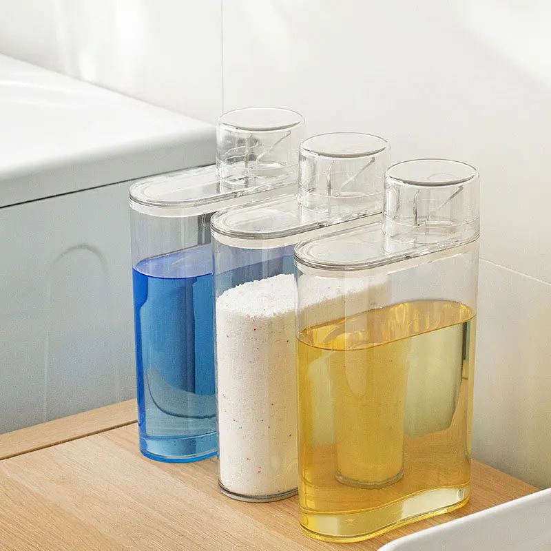 

1pc Toiletries Plastic Laundry Detergent Laundry Powder Transparent Sealed Jar