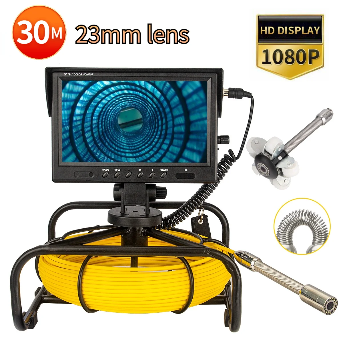 23mm Endoscope Inspection Camera 9inch HD 1080P IP68 Waterproof Underwater Industrial Pipe Sewer Video Camera Recorder WP9603A 23mm endoscope inspection camera 9inch hd 1080p ip68 waterproof underwater industrial pipe sewer video camera recorder wp9603a