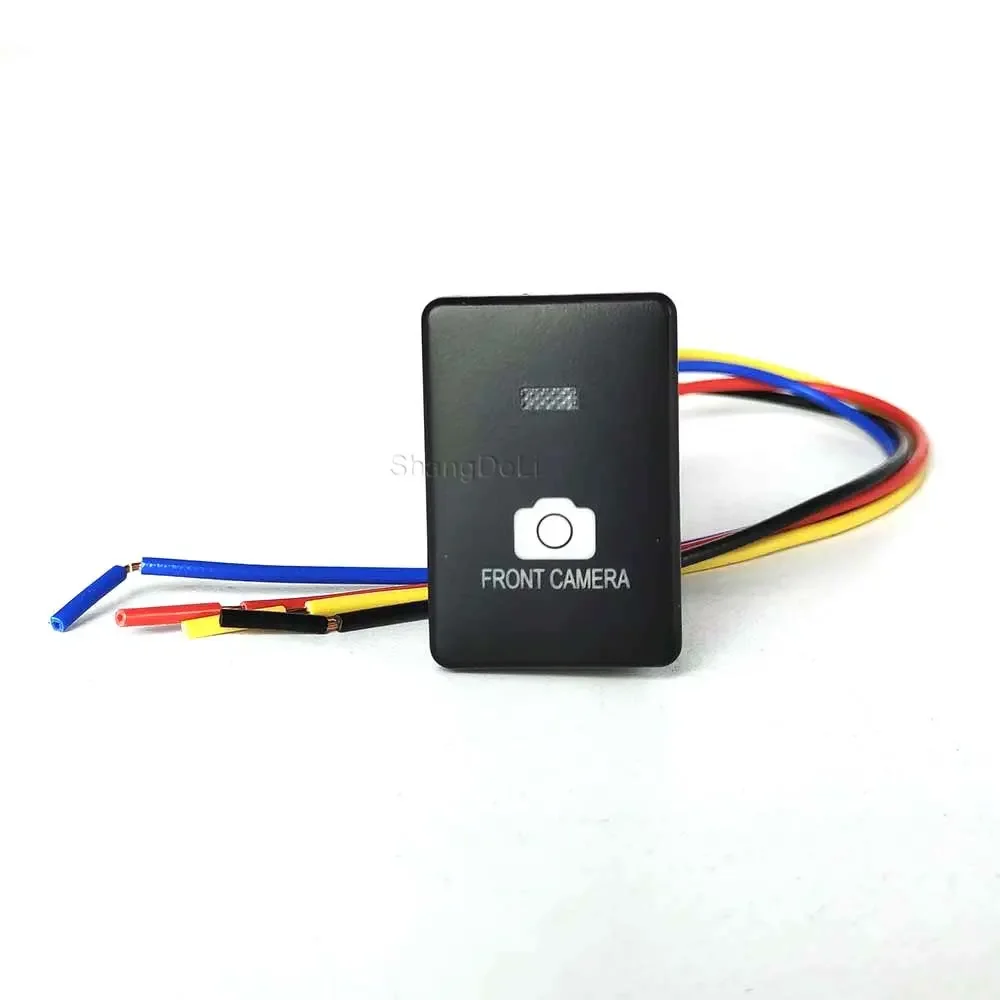 자동차 12V 녹색 LED 라이트 전면 카메라 푸시 버튼 스위치 개조 스위치 액세서리, 도요타 캠리 프리우스 코롤라 프라도 RAV4
