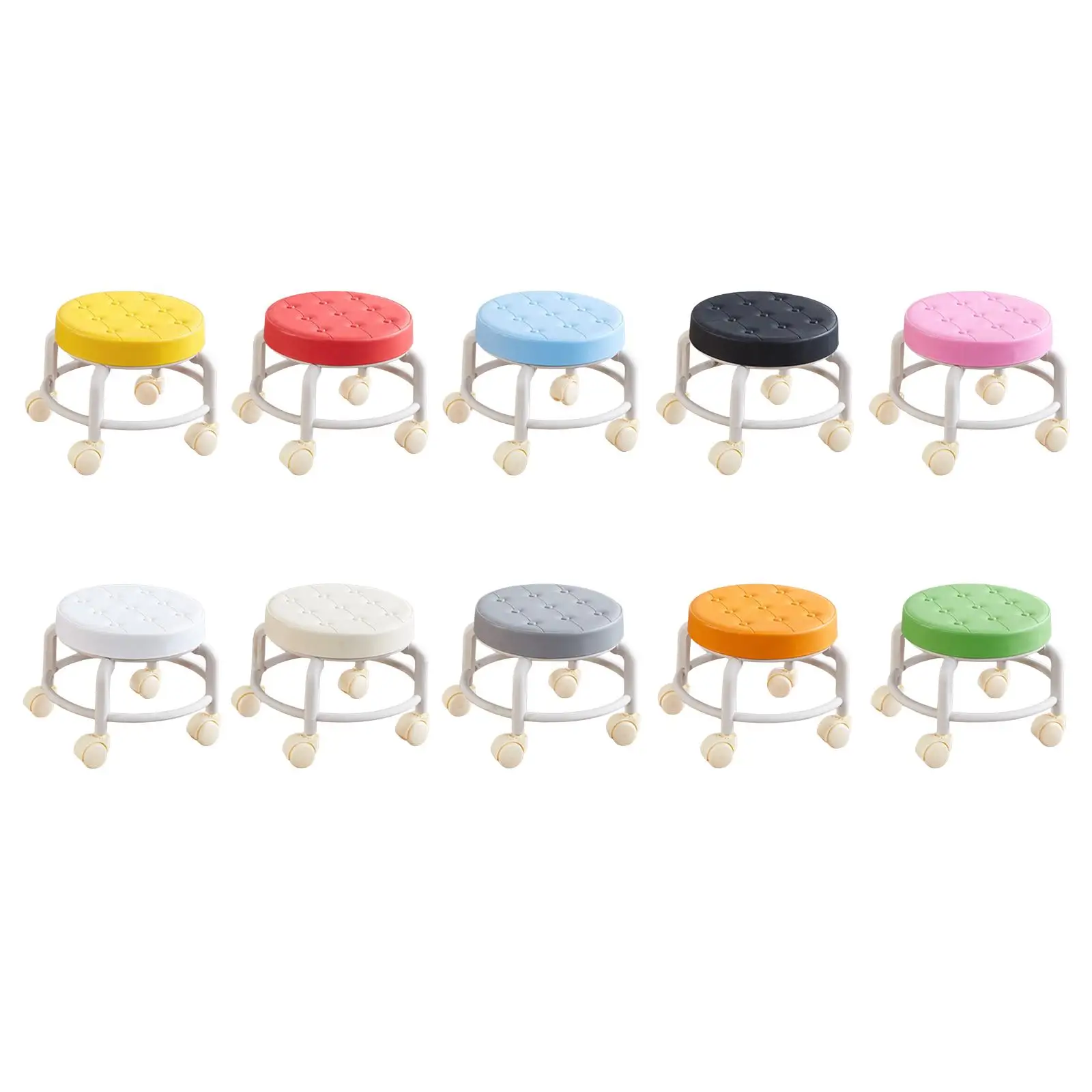 

Roller Stool Sturdy 360 Degree Rotating Rolling Stool Low Height Rolling Stool Pulley Wheels Stool Home Fitness Barber Shop