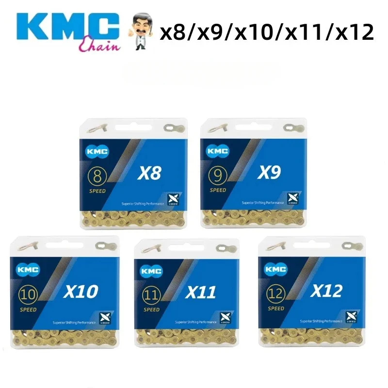 

Золотая велосипедная цепь KMC X8 X9 X10 X11 X12, 8s 9s 10s 11s 12s, горный велосипед с быстросъемным звеньем, запчасти для Shimano SRAM