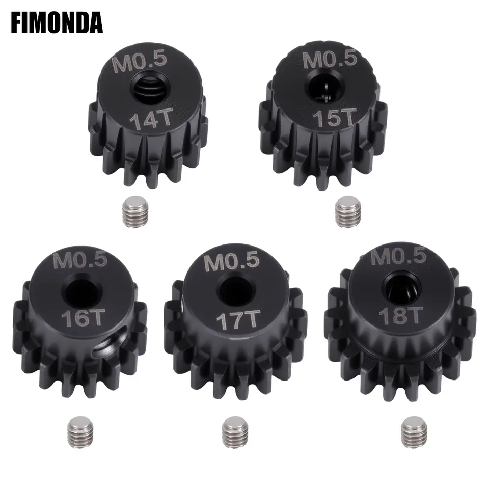 M0.5 2mm Shaft 14T-18T Metal Pinion Gear, for LOSI 1/18 1/24 Micro-B Buggy, RC Car Motor Accessories Part image 2