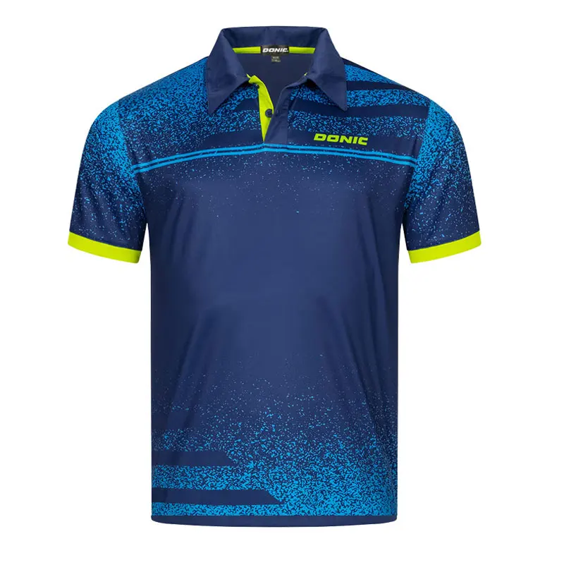 Authentic DONIC Lapel Table Tennis Jersey Quick Dry Sports T-shirt Breathable Short Sleeve Ping Pong Shirt Men and Women sport t shirt badminton table tennis clothes set