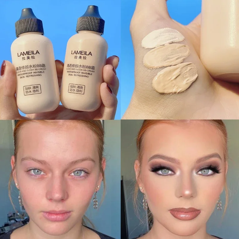 Face Foundation Cream Full Concealer Makeup Waterproof Base Brighten Cover Dark Circles Cosmetic liquid foundation,waterproof foundation,makeup cream,makeup cosmetics