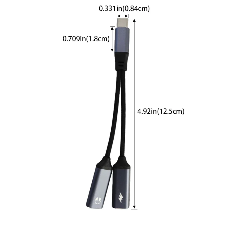 새로운 2 IN 1 USB C 타입 C 스플리터, 듀얼 타입 C 헤드폰 잭 오디오 어댑터, 삼성 아이폰 15 화웨이용 고속 충전 60W 지원