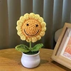 Sunflowers Girasol Crochet Flower Pots Artificial Hand Woven Flowers Finished Crochet Plant Wedding Guest Gifts Desktop Ornament 1