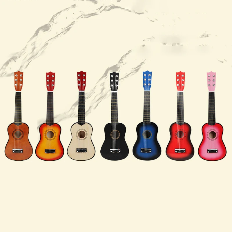 25 Inch 6 Strings Acoustic Guitar With Pick Strings Mini Ukulele Accessories Musical Instrument Gifts