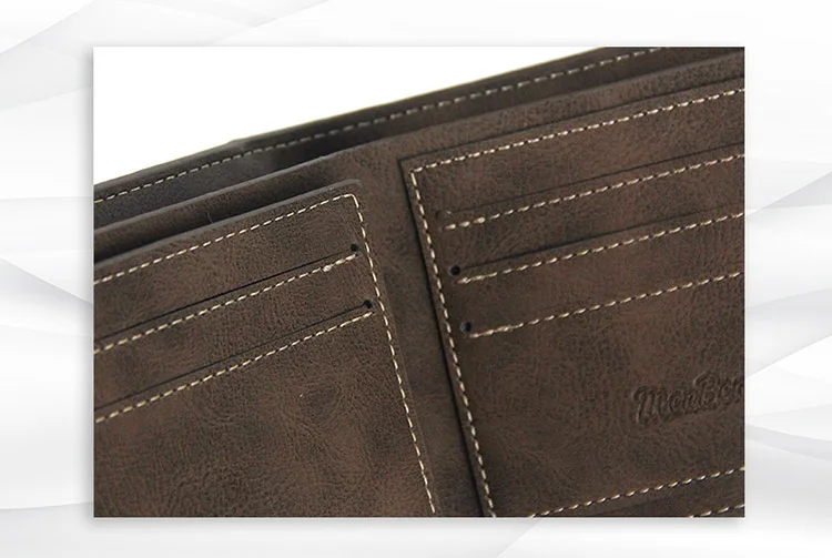 Neue Männer Kurze Brieftaschen Retro Einfache Karte Halter Männlichen Geldbörse Hohe Qualität PU Leder Foto Halter Mode Lässig männer brieftasche – Detail 8