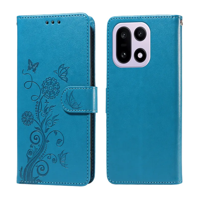 Elegant Flip Cover Leather Phone Case with Wallet and Fringed Iris Design