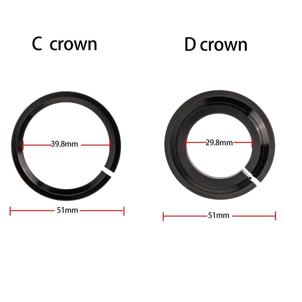 ZTTO 1,5 Zoll Fahrrad-Headset-Unterlegscheibe Fahrrad 1 1/8 Headset-Basis-Abstandshalter Crown Race 28,6 mm 39,8 mm konische Gabel gerade Gabel 45 Grad – Detail 2