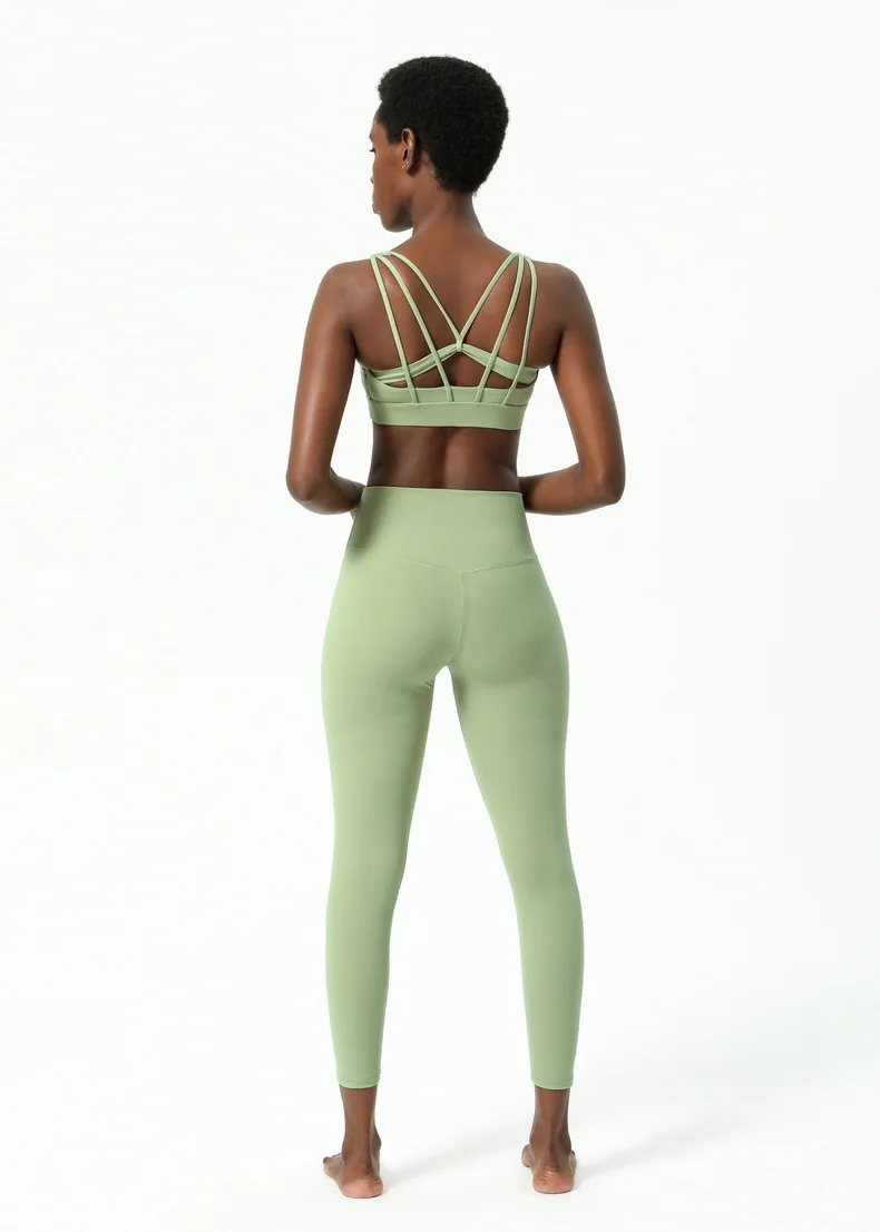 New Yoga Clothing Suit Hip Lift Yoga Pants Fitness Running Nude Skin-friendly Beauty Back Corset