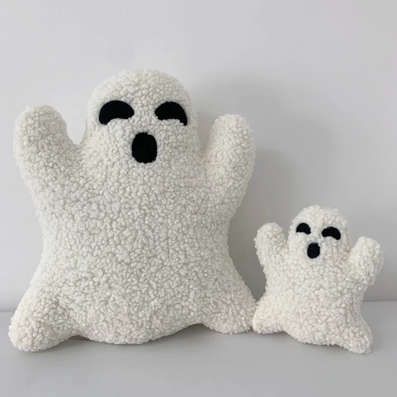 

20/30/40cm Halloween Ghost Pillow Kawaii Cartoon Short Plush Ghost Throw Pillow Home Sofa Chair Decorative Gift For Friends Kids