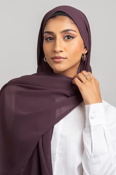 Muslim Chiffon Hijab Scarf Women Long Solid Color Head Wrap For Women Hijabs Scarves Ladies Muslim Veil Chiffon Hijabs