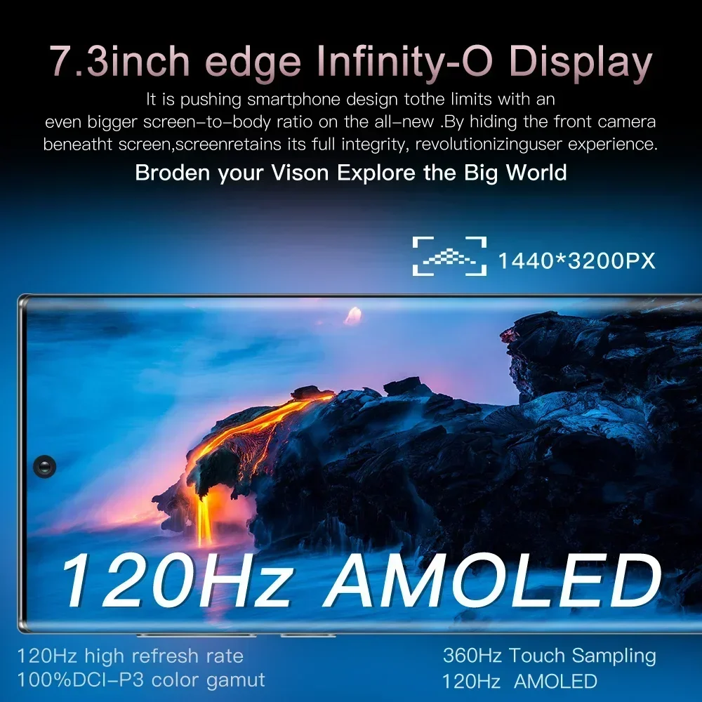 SmartPhone S24 Ultra 7.3 HD Android Mobile Phones Unlocked 4G/5G Dual Sim Card 8000mAh 16GB+1TB Cellphones 48MP+100MP Celulares