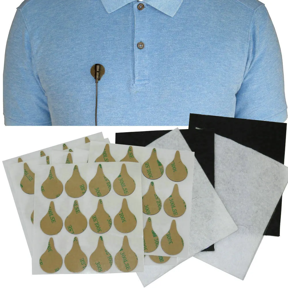 Undercover with Stickies and 80 Fabric Discs for Lavalier Microphones 40 of Each Black/White lavalier microphone cover