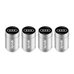 Sleek 4 - Piece Car Wheel Tire Valve Caps Set - Premium Auto Accessories (D - Silver)