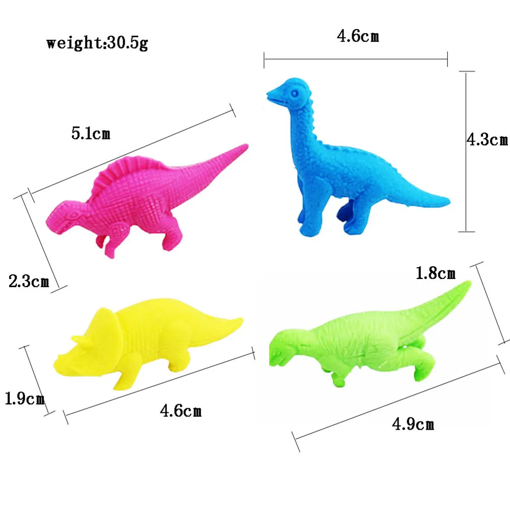 4Pcs 공룡 지우개 학생들을 위한 사랑스럽고 상세한 디자인 지우개 재미있는 문구류 학교 용품 교실 상품 학습