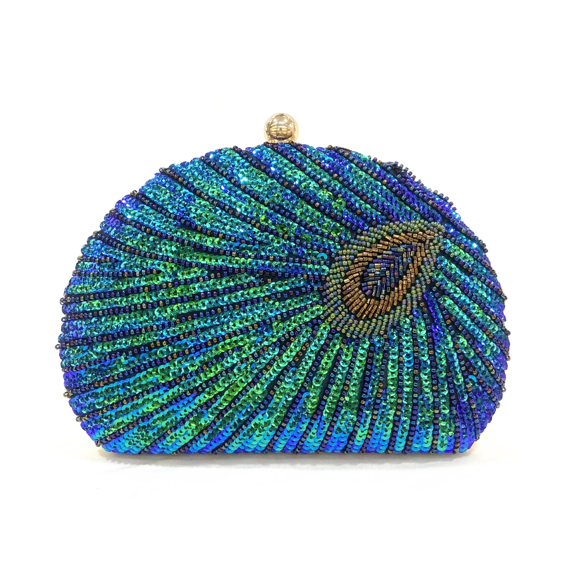 

2023 New Women Handmade Beads Evening Bags Fashion Paecock Shell Shaped Clutch Wallets Party Dinner Purse 5 Colors Drop Shipping
