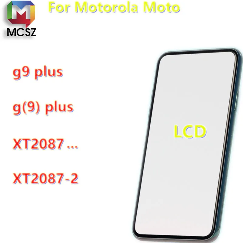 AmComponent - display di ricambio per MOTOROLA MOTO G9 PLUS XT-2087 LCD + touch screen schermo vetro nero | Componente di ricambio con luminosità intensa e risposta al tocco reattiva