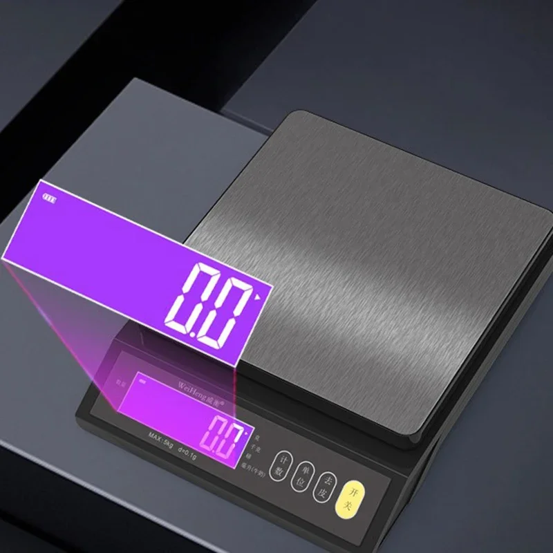 Digital Electronic Kitchen Scale 5kg/0.1g 10kg/1g Stainless Steel Rechargeable High Accurate  Auto Power Off Unit Conversion