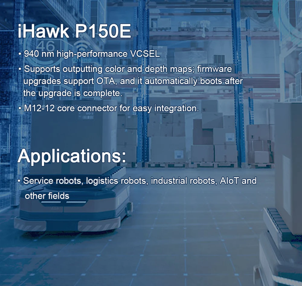 iHawk P150E Monocular Structured Light Depth Camera IP55 Protection Rating and D