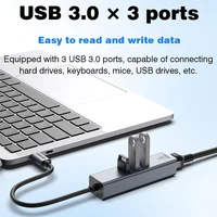 USB C HUB Docking Station Type C to RJ45 1000Mbps Ethernet Adapter USB3.0 HUB Gigabit Network Card 100W charging Dock Extension - Image 4