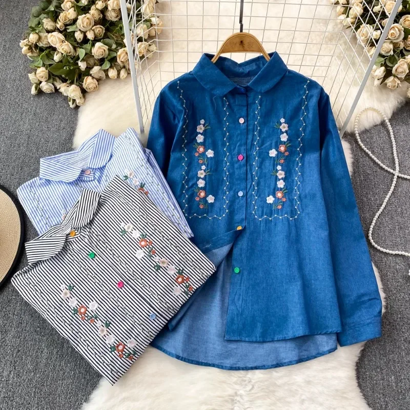 Women Summer Vintage Flower O Neck Blouse 1