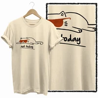 COOLMIND BEIGE cat print exclusive graphic 100% cotton women T shirt big size loose cotton cat lover women tshirt LOVELY cat tee - Image 3