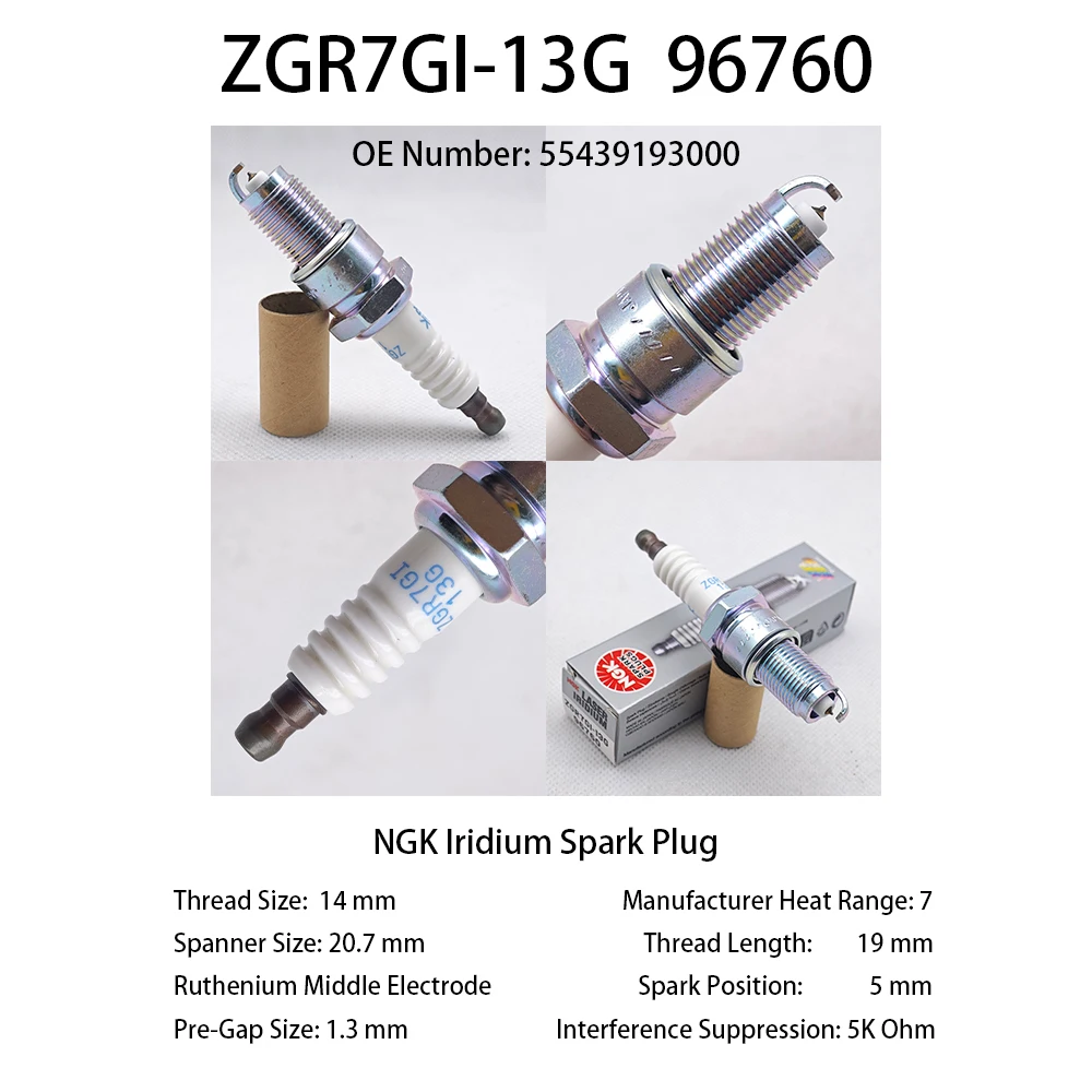 1pcs Original Iridium Spark Plug ZGR7GI-13G 96760 Suitable For Some Models Of KTM-250 XC-W TPI, 300 XC-W TPI TE250I etc