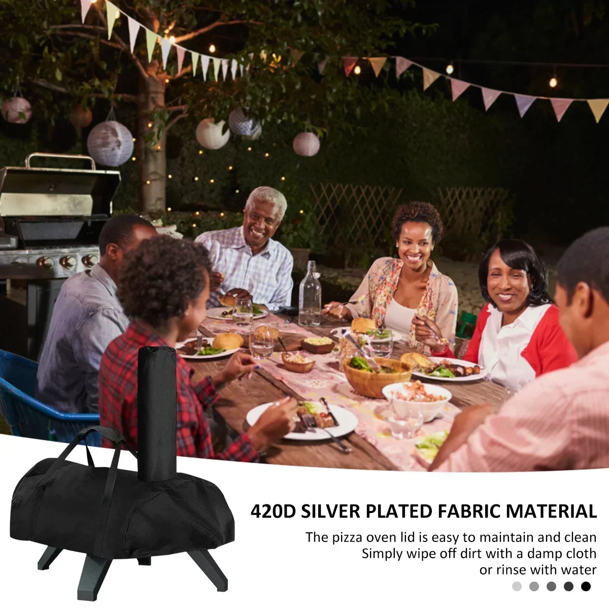 Pizza Oven Cover for Ooni Karu 12/16 Portable Pizza Oven Cover 420D Fabric Waterproof Pizza Oven Cover Heavy Duty Fabric 3
