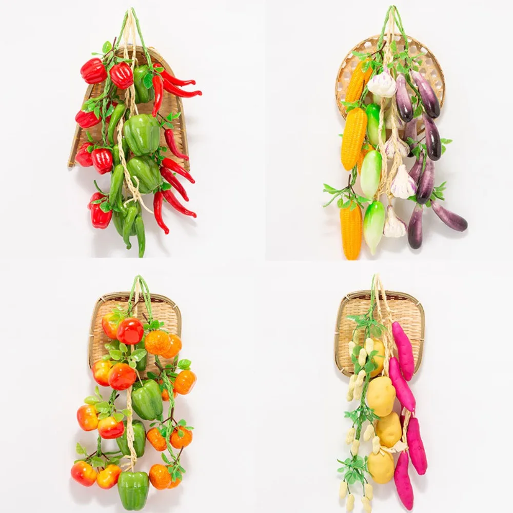 Artificial Simulation Foam Vegetables String Hanging Fake Foods Fake Corn Colorful Hanging Artificial String Vegetables