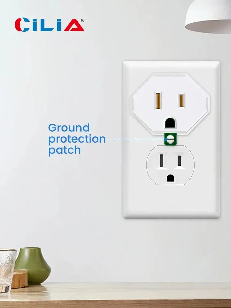 3-Prong to 2-Prong Outlet Adapter 3 Pin to 2 Pin Grounding Converter Socket Wall Outlet Plug 2/4 Pack