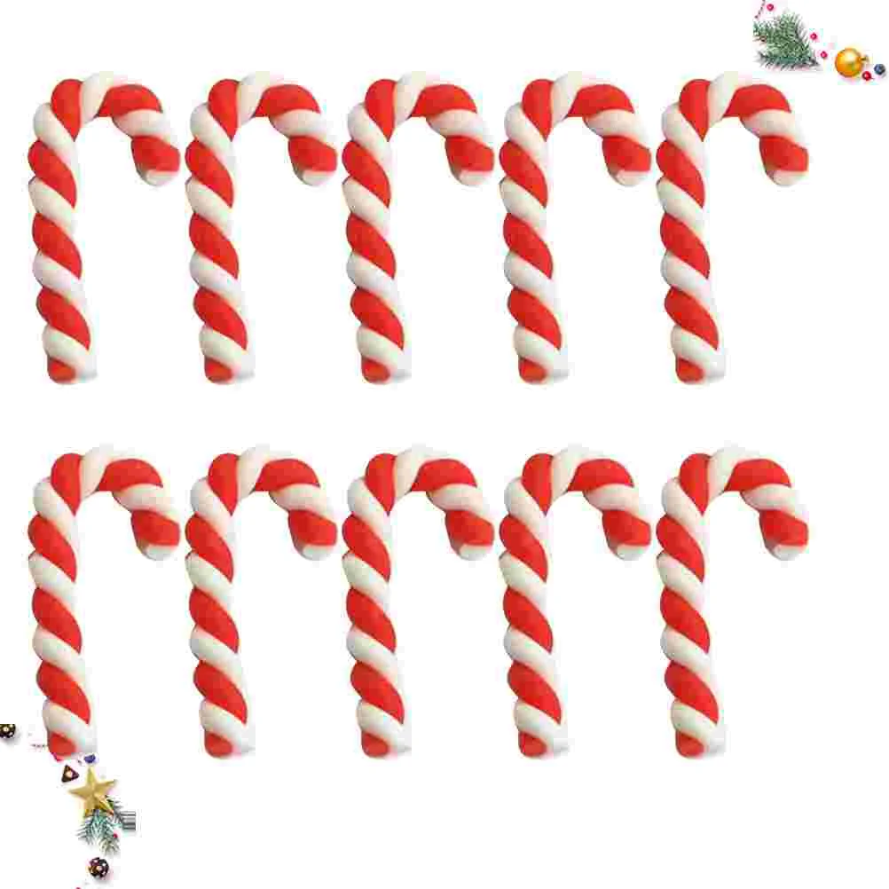 

20 Pcs Ornament Christmas Cane Accessories Stylish DIY Adornament Xmas Embellishment Decorate Phone Case Decoration