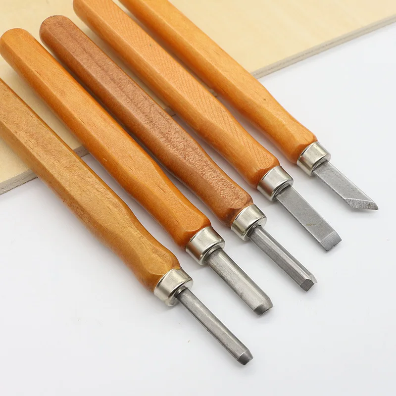 5Pcs/Lot Leather Cutter Knife Set Hand Wood Carving Chisels DIY Tools