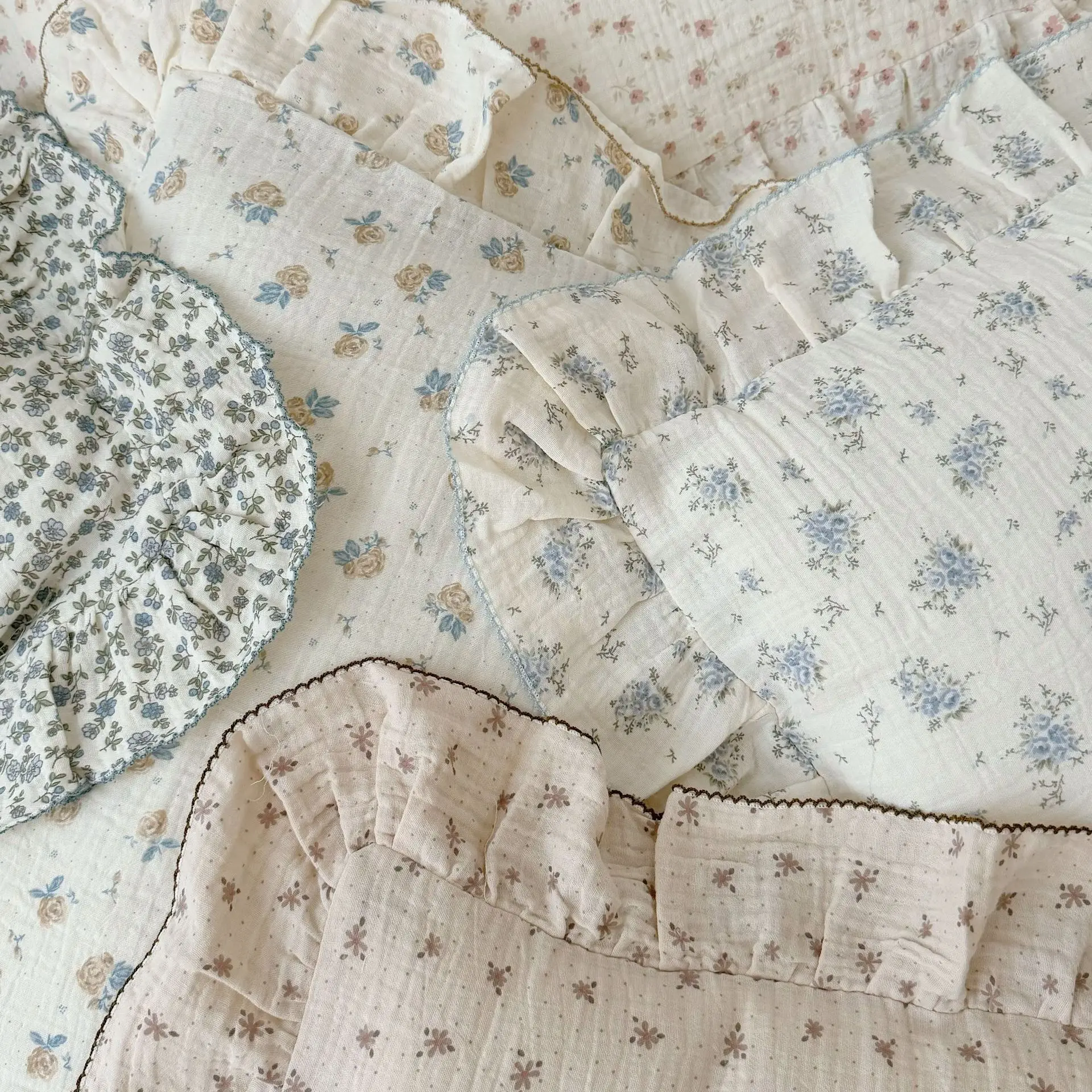 Baby Pillowcase Floral Cotton Muslin Pillow Cover