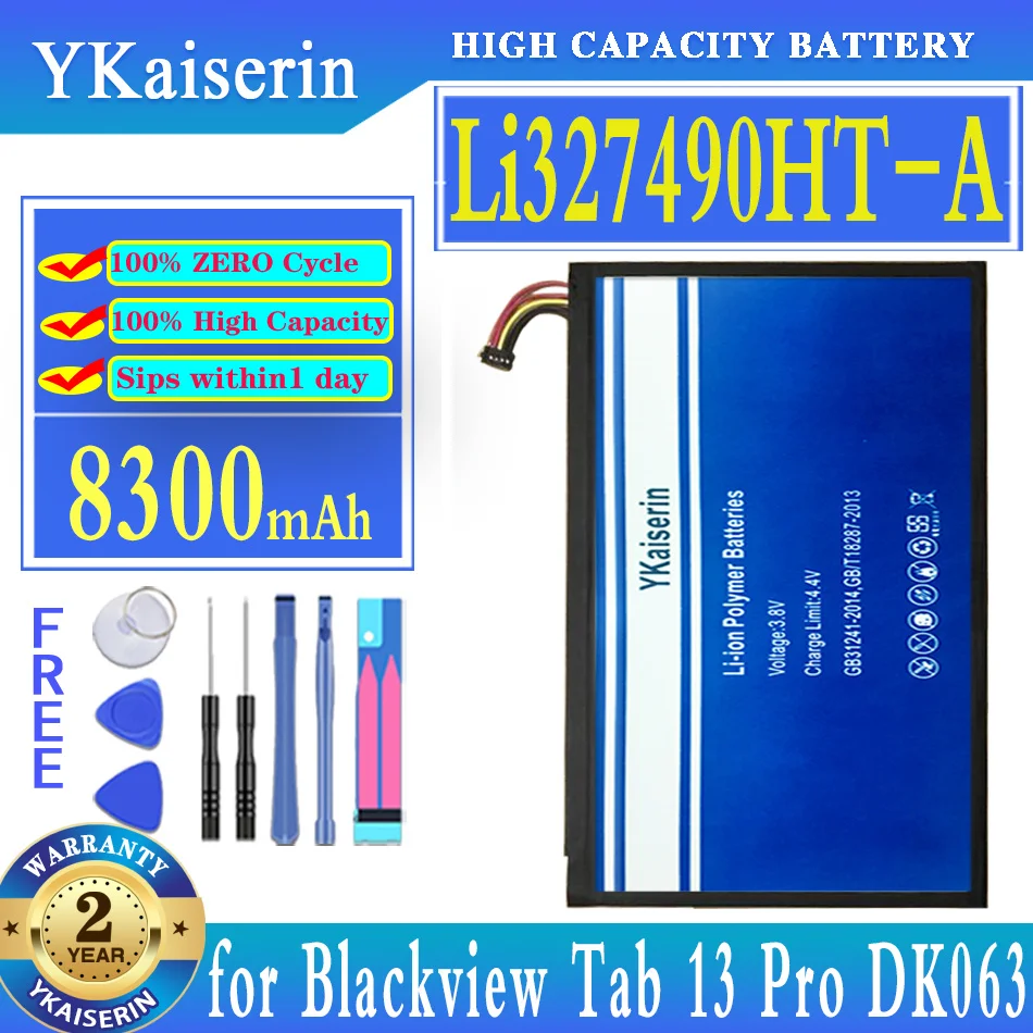 

Запасная батарея ykaisсеребрин 8300 мАч для Blackview Tab 13 Pro DK063 tab13 pro
