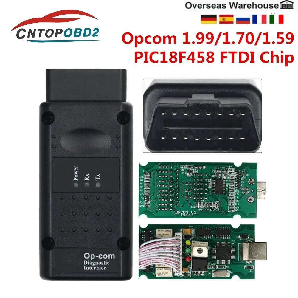 Lettore Di Codici Can-Bus Opcom V1.59 V1.70 Opcom V1.99 Obd2 Più Economico Con Pic18F458 Ftdi Per Scanner Obd2 Per Strumento Diagnostico Per Auto Opel
