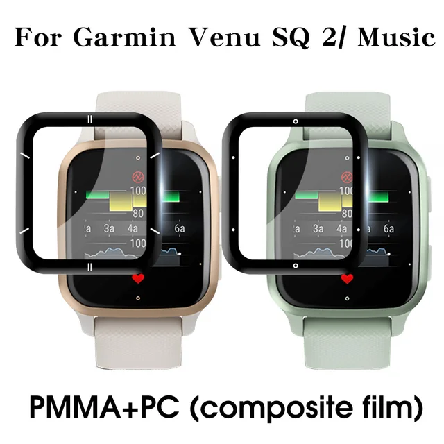 Couverture de Film de protection en Fiber de verre souple 3D pour Garmin  Venu SQ musique étui de protection plein écran pour Garmin Venu SQ montre  intelligente