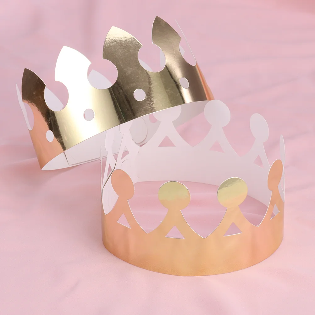Golden Paper Crown Party Hat Photo Props for Birthday Celebration Baby Shower 24pcs (M14)