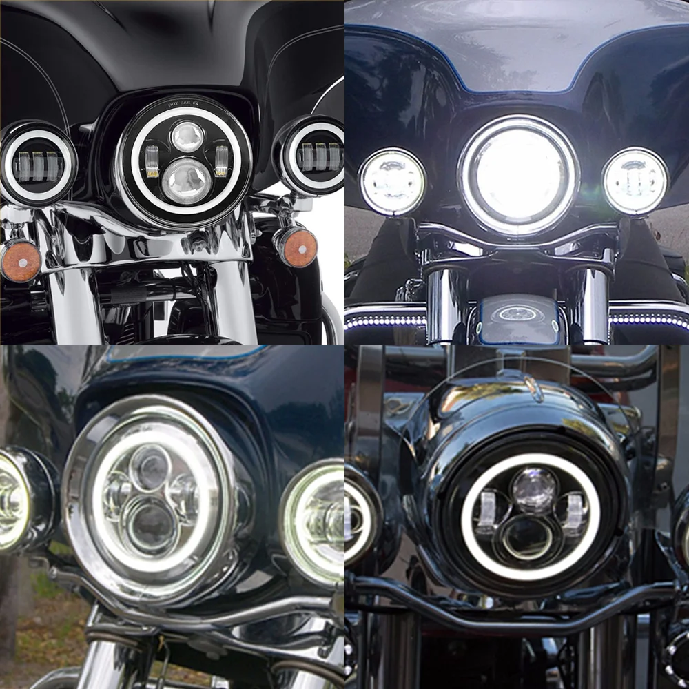 7 Inch Led Car Motorcycle DRL H4 Headlamp For Harley Yamha Honda