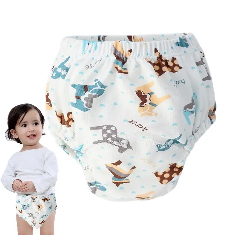 Potty Training Pants 6-Layers Breathable Washable Cotton Baby Toilet Training Pants Reusable Absorbent Waterproof Potty