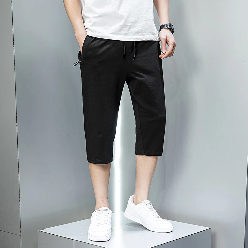 Adult Casual Sweatpants Men Casual Pants Fitness Men Sport Outdoor Shorts Black Jogger Track Shorts
